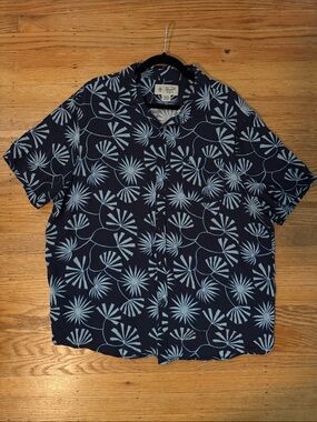 Original Penguin Navy Floral Short-Sleeve Camp Shirt